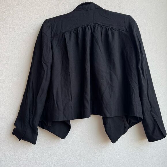 Club Monaco Drape Black Open Front Zipper Blazer Career Office Wear Size Small - Picture 5 of 7